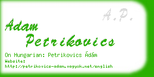 adam petrikovics business card