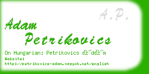 adam petrikovics business card